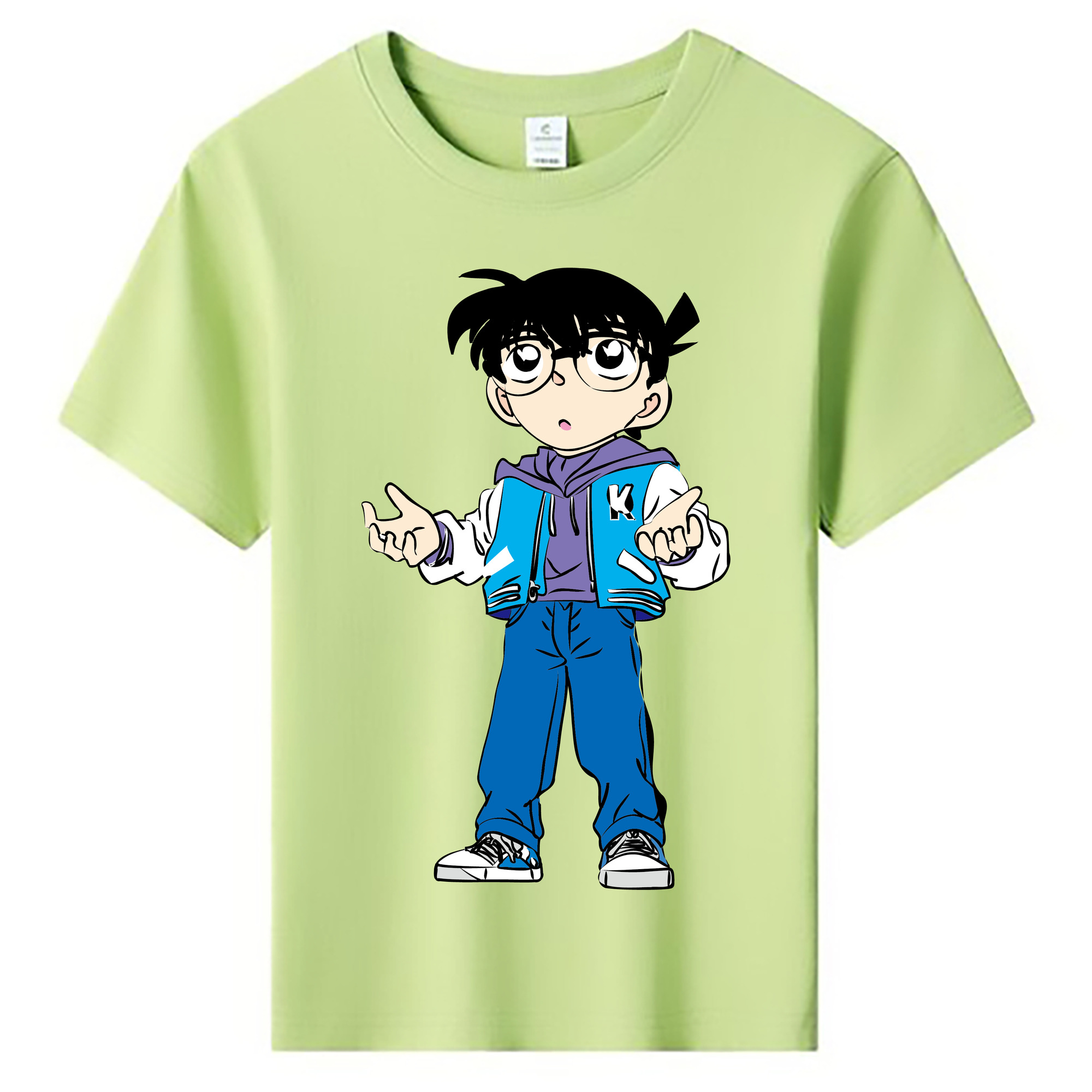 （画像用） 名探偵コナン 江戸川 コナン Detective Conan Conan Edogawa 綿100％キッズTシャツ（フロントプリント）